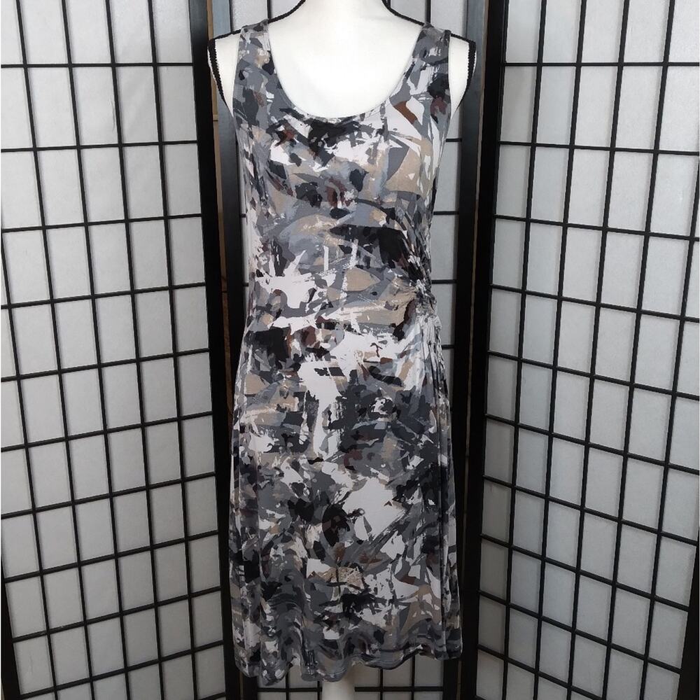 Daisy Fuentes Sleeveless Abstract Tank Dress Gray Size M
